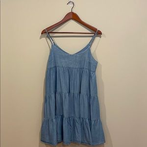 Aqua | Denim Tiered Babydoll Dress